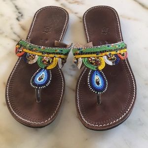 Handmade beaded sandals